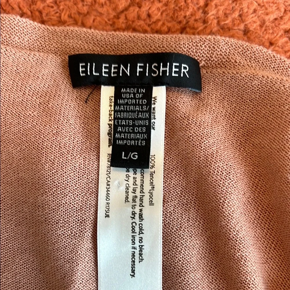 Eileen Fisher Pink Crew Neck Sweater with Bell Sleeves - Picture 3 of 3
